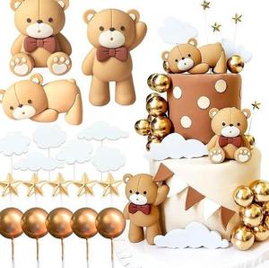 Decorazioni per Torte a Forma di Orso Bruno, Accessori per Feste di Bambini, Natale e Laurea, Decorazioni per Dessert - Product Image 1