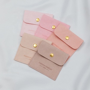 Pochette de rangement pour bijoux en microfibre de coton velours de luxe avec logo personnalisé, 8x8 cm, sac de rangement pour bijoux, sac d'emballage - Product Image 3