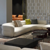Canapé d'angle de luxe en tissu bouclé en forme de L, contemporain, pour salon - Vente en gros