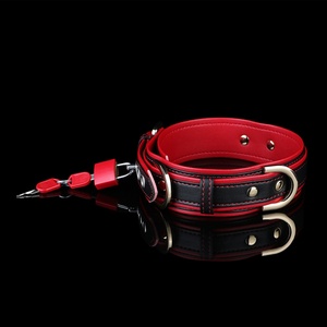 Hot Adjustable Leather BDSM <b>Collar</b> with Lock and Metal Chain Fetish <b>Bondage</b> Accessory for Role Play & Adult Products - Product Image 5