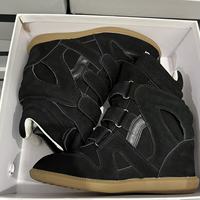 Chaussures de sport décontractées montantes version avancée, respirantes et confortables, avec empeigne en cuir véritable, rehaussement de 5,5 cm, pour femmes