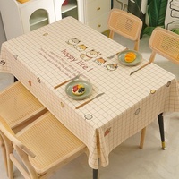 Nouvelle Nappe de Table Moderne de Luxe en PVC 2026, Imperméable, Anti-Huile, Anti-Brûlure, Sans Lavage, Motif Joyeux Imprimé, Tapis de Table Basse
