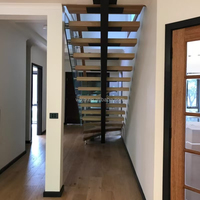 Escalier à poutre unique en bois massif personnalisé en gros Conception 3D moderne Cuisine laquée au four préférée de l'Amérique du Nord