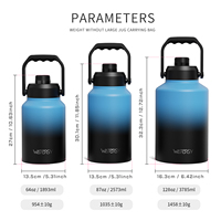 Botella de Agua de Boca Ancha de 64oz/128oz Personalizada al por Mayor de Fábrica Watersy, Acero Inoxidable 304, Doble Pared, Aislamiento al Vacío, a Prueba de Fugas, Ecológica