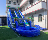 Toboggan aquatique gonflable de 50 pieds, toboggan aquatique gonflable pour enfants, toboggan aquatique gonflable personnalisé
