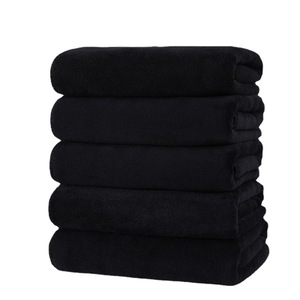 Black Microfiber Hair <b>Towel</b> 35x75cm Thickened <b>Quick</b> <b>Drying</b> For Home Salon Hotel Use - Product Image 4
