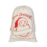 Sacs de Père Noël de grande taille personnalisés 49*69cm en gros sacs toile sacs de cadeau de Noël avec cordons pour décorations de fête d'enfants