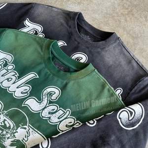 Custom Logo Mens Cotton <b>Acid</b> Washed Tshirt Sized Oversized Vintage <b>Drop</b> Shoulder Heavy Weight Long Sleeve T Shirt Manufacturer - Product Image 4
