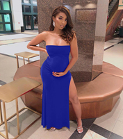 Vestidos formales de mujer sin tirantes con cordones y abertura alta sin espalda Sexy Chic vestido de noche para mujer Prom