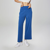 Nouveau automne régulier et étendu longueur droite poches latérales décontracté Joggers danse pantalon séchage rapide Yoga taille haute Flare pantalon