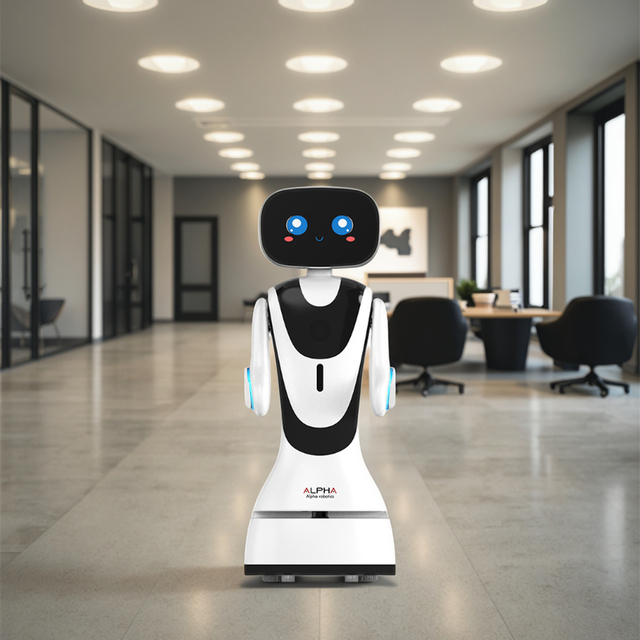 Professional Grade Interactive Reception Entertainment Guided Tours AI Service Robot Promoter Advertising 13.3" Screen Laser