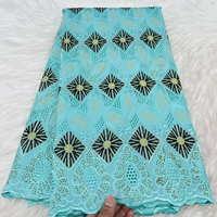 Dentelle suisse en voile brodée de fleurs NI.AI avec pierres, tissu en voile de coton africain, tissus de mariage pour femmes nigérianes