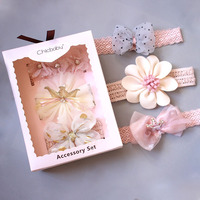 Set Ikat Kepala Anak-anak Set Aksesori Rambut Ikat Kepala Elastis Pita Renda Kartun Desain Putri Elsa Kotak Hadiah Tahun Baru Kuncir Kuda Ganda