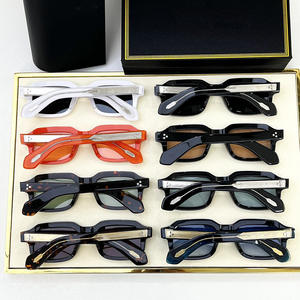Lunettes de soleil carrées de luxe haut de gamme de qualité supérieure d'usine d'origine, UV400, multicolores, faites à la main, en acétate pour <span class=keywords><strong>hommes</strong></span>, avec rivet en forme de flèche - Product Image 4