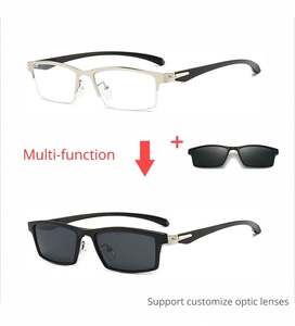 Gafas de Sol Magnéticas Rectangulares 5 en 1 para Hombre, Protección UV400, Montura TR90, Polarizadas, con Clip y Bolsa, Venta al Por Mayor - Product Image 2