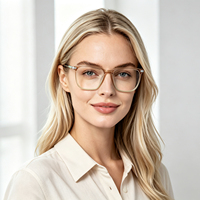 Monture de lunettes optiques carrées TR |   Temple en métal |   Couleur dégradée transparente |   Lunettes de vue |   Couleurs multiples