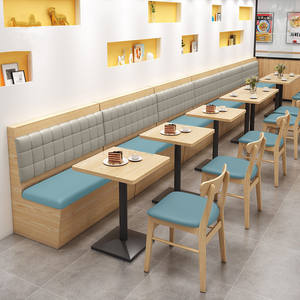 התאמה אישית של מסעדה מסחרי סיטוני ישיבה מודרני עץ אוכל בית קפה ספה ערכת ריהוט מסעדה - Product Image 6