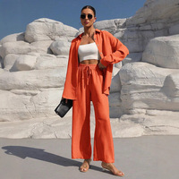 Offre Spéciale – Ensembles 2 Pièces Solides pour Femmes : Cardigan et Pantalon – Tenues d'Automne Tendance Style Occidental – Grandes Tailles – Streetwear pour Dames – Fabrication OEM