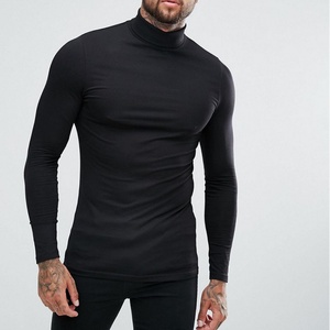 Wholesale Men Long Sleeve <b>Muscle</b> Slim <b>Fit</b> <b>T</b>-<b>shirts</b> in Bulk Custom Printing Turtleneck Plain <b>T</b>-<b>shirts</b> Man Tee Winter Garments - Product Image 1