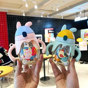<span class=keywords><strong>Vaso</strong></span> de Aprendizaje para Bebés con Tapa Abatible y Estampado de Animales de Dibujos Animados, Asas Dobles, Boquilla con Filtro de Bolas, Antiderrames, <span class=keywords><strong>Vaso</strong></span> de Alimentación para Bebés - Product Image 2