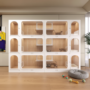Premium Indoor-Katzengehege-Möbel mit Glas-Katzenhaus und Holz-Katzenkäfig für Zoohandlungen, Katzenhotels und den Heimgebrauch - Product Image 4