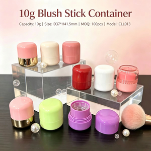 ISMAN Jelly Blush Stick Tube Twist Up Lip Cheek Cream Container Bottom Fill Empty 10g Short Cosmetic Packaging PP ABS Wholesale - Product Image 1