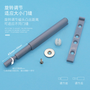 Dispositif de rebond pour porte d'armoire Jin Aoding, charnière magnétique réglable 45-50 mm pour ajustement de l'écart de porte - Product Image 1
