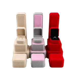 Factory Wholesale Low MOQ Custom Logo Velvet Jewelry Packaging Box Ring <b>Earring</b> Necklace Case Jewelry <b>Boxes</b> - Product Image 1
