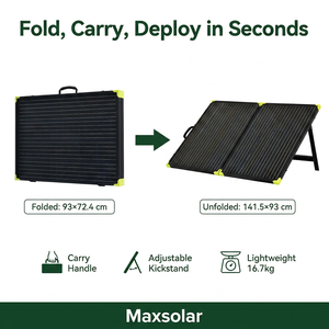 200W Foldable Monocrystalline <b>Solar</b> 21% High Efficiency Aluminum Frame <b>Portable</b> 1 Year CE for for - Product Image 4