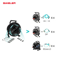 Kabel Ekstensi Fiber Optik HDTV 8k 4 Saluran ke 4 Saluran Kabel Snake Fiber Optik ke HDTV 8k untuk TV Layar Komputer
