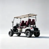Voiturette de golf électrique 4 places, couleur personnalisée, sièges surélevés, tout-terrain, batterie au lithium, pour les centres de villégiature et les visites touristiques