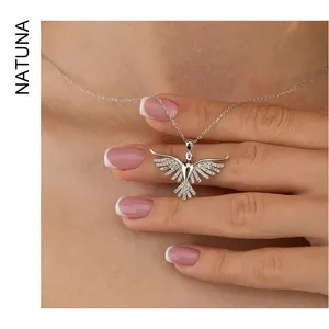 Natuna Charms femminili Plata 925 Holy Spirit Bird Collar Para Mujer Lab Grown Diamond Jewelry collana in argento collana in oro