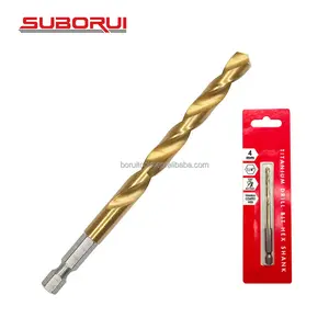 Borui Hss M35 Cobalto M2 HSS 4341 4241 Broca de Metal Impacto Titânio 1/4 Polegada Cobalto Hex Shank Brocas para metal