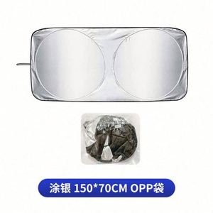 Pare-soleil de voiture personnalisé en pongé pour pare-brise avant, protection UV, double pare-soleil auto pliable avec logo, 2 pièces, promotionnel et moderne - Product Image 5