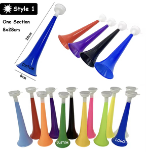 Trompetas de Plástico Personalizadas con Logotipo para Fiestas, Estadios y Deportes, Mini Vuvuzelas Negras - Product Image 2