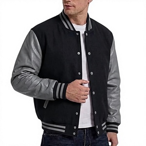 Chaqueta Varsity de Lana Premium para Hombre, Estilo Urbano, Cuello Alto, Logotipo Frontal, Transpirable y Ecológica - Product Image 1