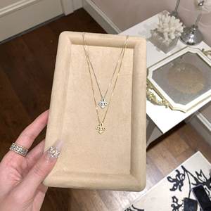 Collier pendentif goutte d'eau en argent pur S925, couleur rouge rosé automne, avec un style simple et frais - Product Image 2