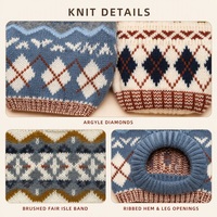 Pull pour chien de Noël Fair Isle en acrylique nordique tricoté, motif géométrique, pour chats et petits animaux