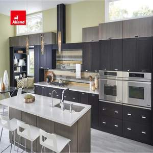 Armoires de <span class=keywords><strong>cuisine</strong></span> américaines compactes personnalisées avec 3 designs gratuits, style Shaker fin en contreplaqué de haute qualité avec poignées - Product Image 1