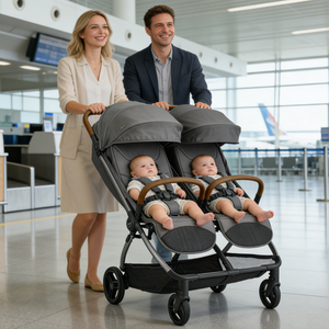 Poussette multifonctionnelle pliable à double siège pour enfants, nourrissons, tout-petits, berceau, landau, poussette de voyage pour nouveau-nés, poussette pour jumeaux - Product Image 1