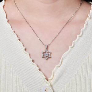 Hollow Out <b>Design</b> Multi Layer <b>Star</b> Micro Insert Zircon Pendant Necklace Copper 14k Gold Filled Men Jewelry for Unisex - Product Image 5