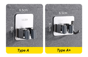 Soporte de Pared <span class=keywords><strong>para</strong></span> Escoba y Trapeador de Acero Inoxidable 304, Soportes Resistentes <span class=keywords><strong>para</strong></span> Escoba <span class=keywords><strong>para</strong></span> Lavandería, con Gancho <span class=keywords><strong>para</strong></span> Colgar - Product Image 6