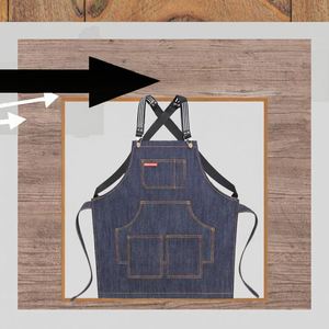 Adjustable Neckband Waistline Sleeveless Denim <b>Apron</b> Soft Durable Eco-Friendly Fashionable <b>Kitchen</b> Garden Overalls Front Pocket - Product Image 3