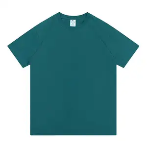 2024 düz renk özel logo T-shirt renk köşe yüzde pamuk yuvarlak yaka tişörtü mavi erkek tişört olabilir