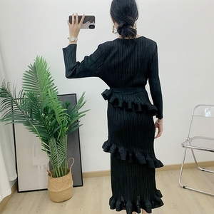 Vestido plisado de moda para mujer, costura con volantes, ropa india y pakistaní en línea, compra a granel, vestidos elegantes para damas - Product Image 4