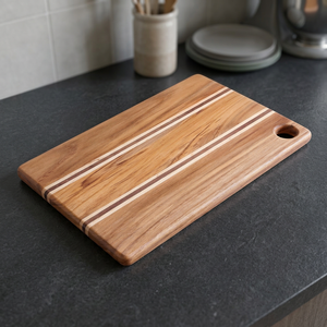 Tabla de cortar rectangular de madera con asa y diseño ranurado para uso en la cocina, utensilios de cocina, regalo, decoración del hogar, artículos de cocina - Product Image 1