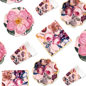 Vajilla Desechable Estilo Fiesta en el Jardín DAMAI, Juego de Platos, Vasos y Servilletas de Papel Rosa para Decoración de Fiestas de Cumpleaños de Niñas - Product Image 2