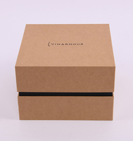Coffret cosmétique de luxe recyclé fait main avec gaufrage et pelliculage mat, boîte robuste en carton avec couvercle et base