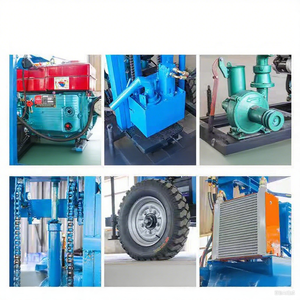 휴대용 디젤 구동 바퀴 달린 물 우물 장비 예산 소형 드릴 머신 220V 모터 엔진 펌프 기어 박스 포함 최대 200m - Product Image 6