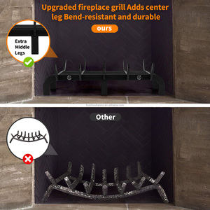 Grille <span class=keywords><strong>de</strong></span> foyer noire multi-tailles personnalisée <span class=keywords><strong>pour</strong></span> <span class=keywords><strong>cheminée</strong></span> intérieure, foyer, brasero, poêle, grille à bois <span class=keywords><strong>de</strong></span> chauffage - Product Image 6